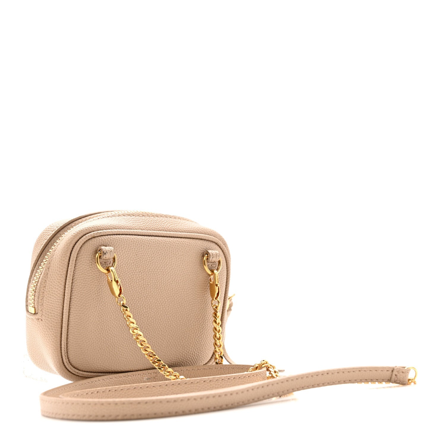 Saint Laurent Beige Quilted Crossbody