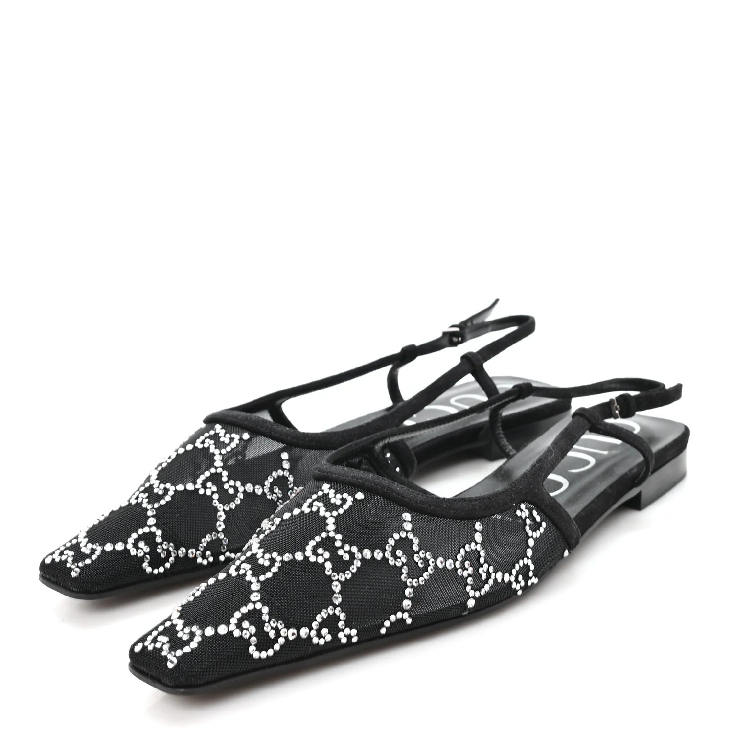 Gucci GG Crystal Mesh Slingbacks