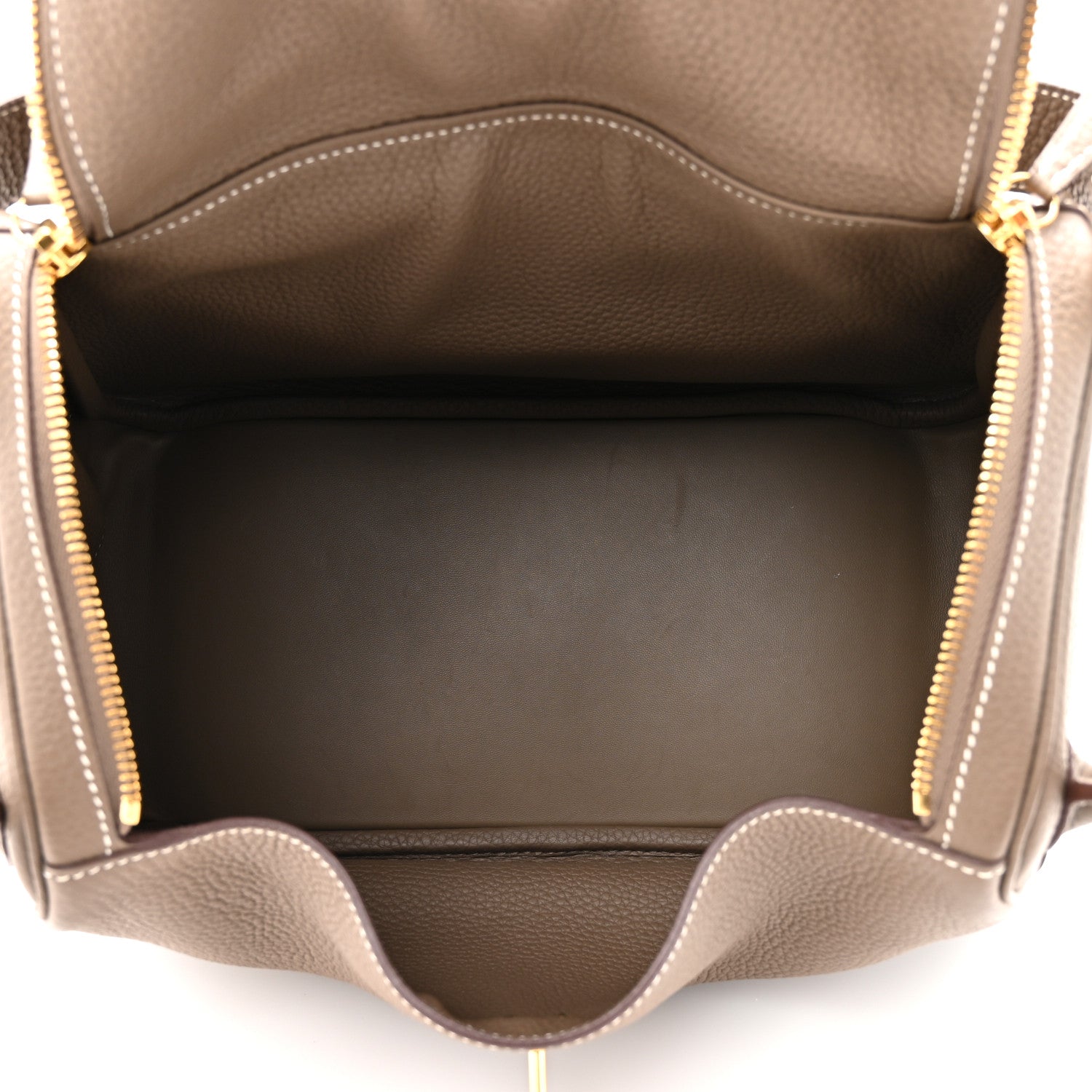 Hermes Lindy Etoupe Grained Leather