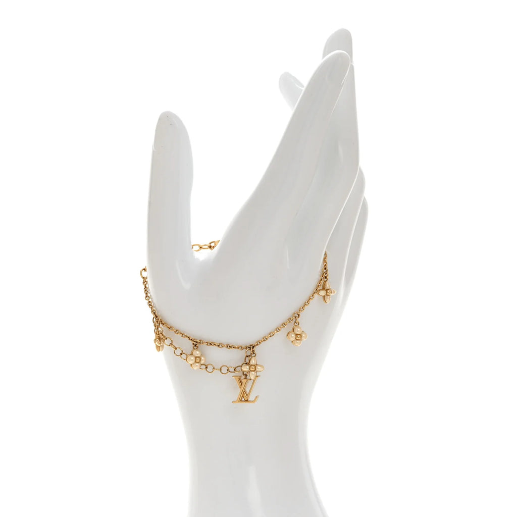Louis Vuitton Gold Pearl Monogram Bracelet