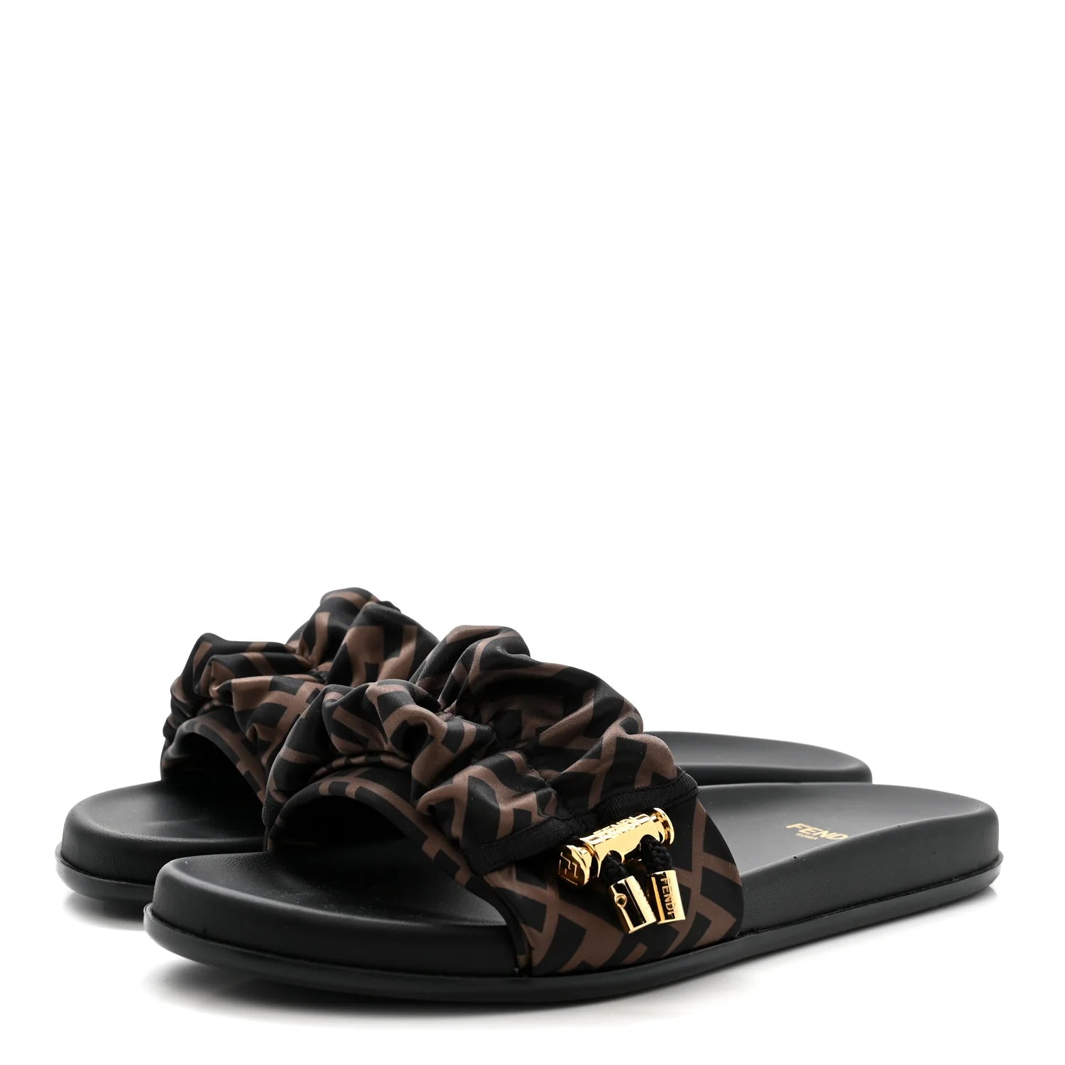Fendi FF Monogram Scrunchie Slides