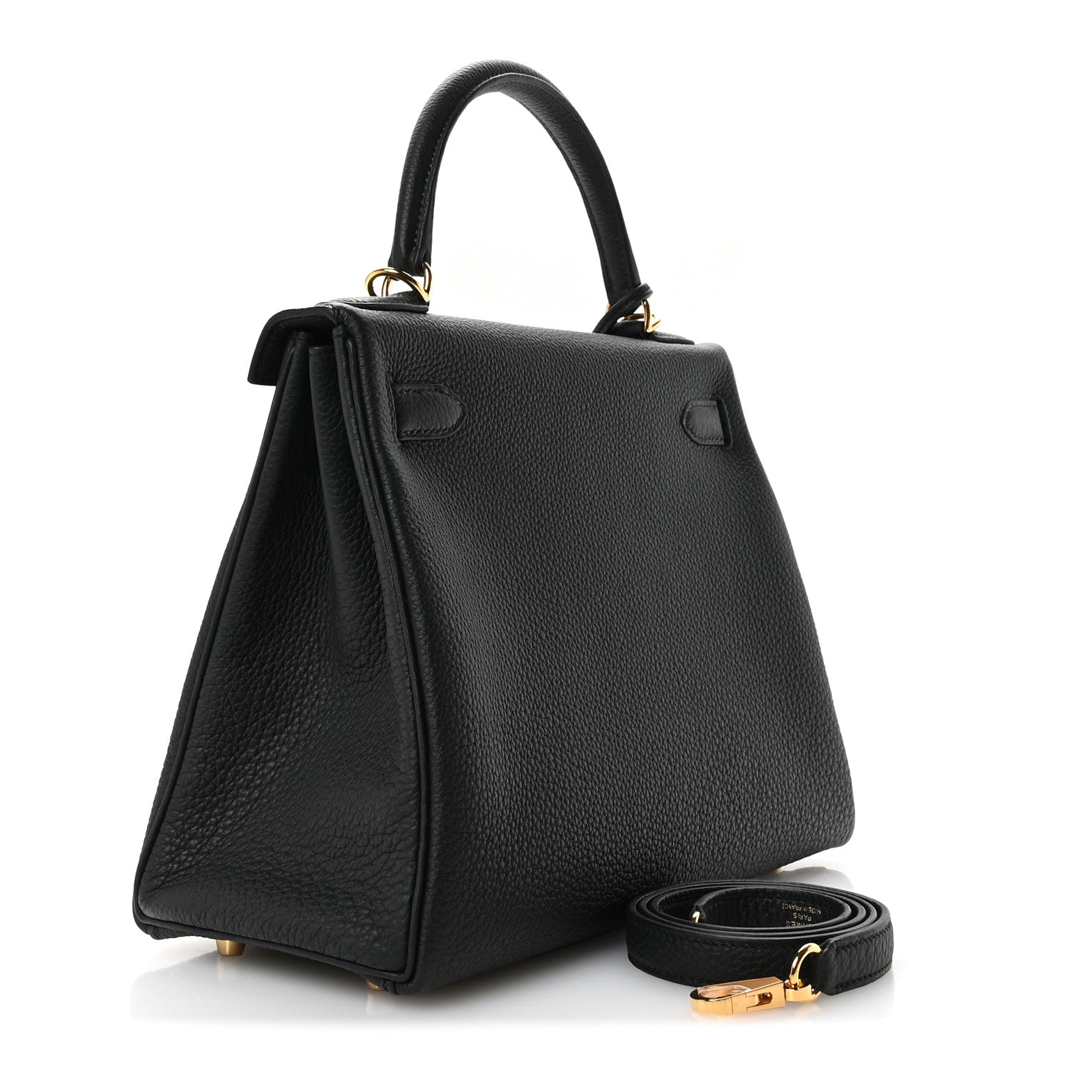 Hermes Kelly Black Grained Handbag