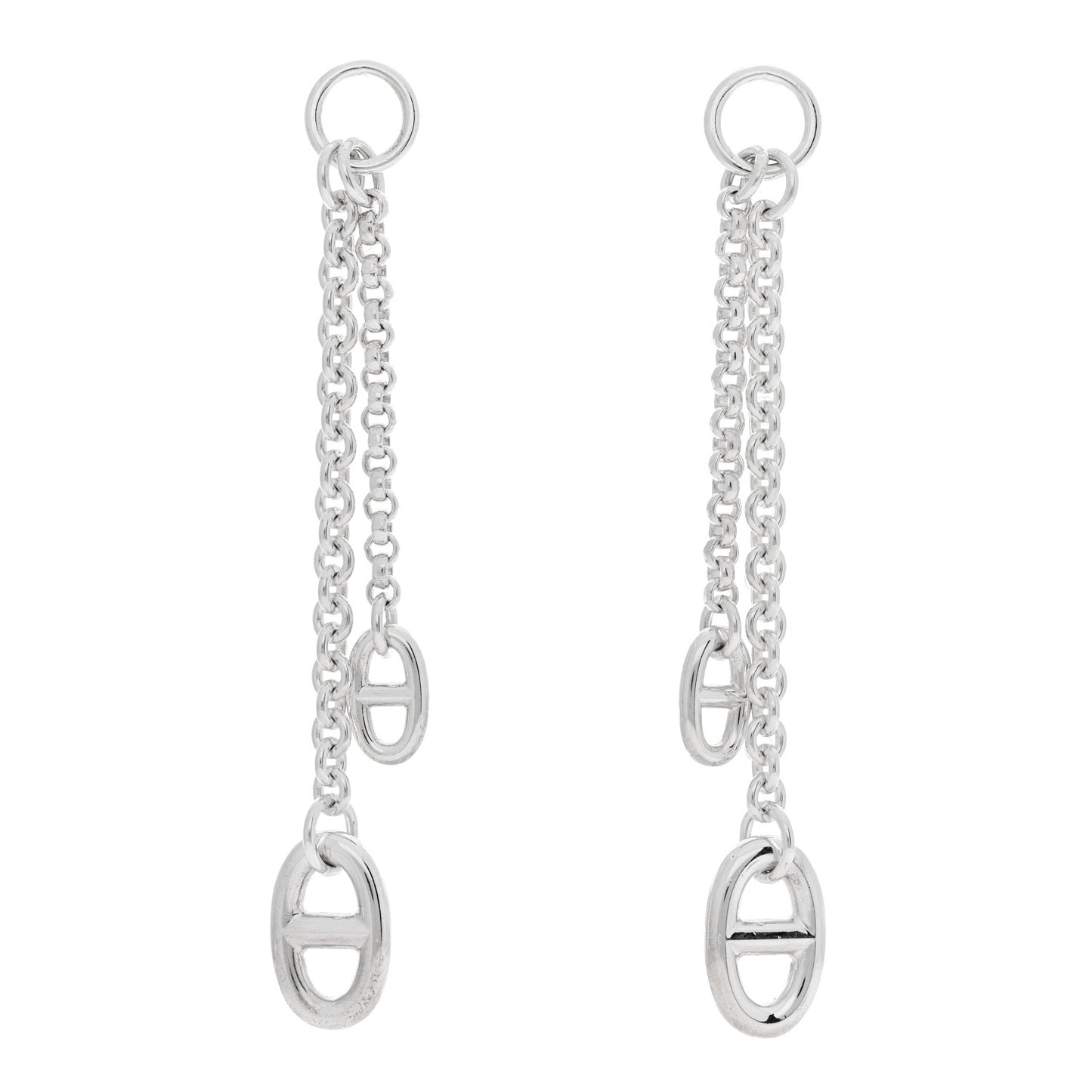 Hermes Silver Farandole Drop Earrings