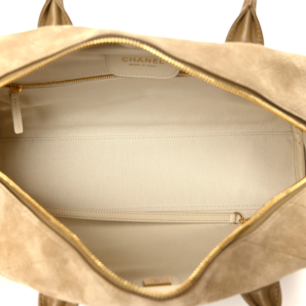 Chanel Quilted Suede Shoulder Bag