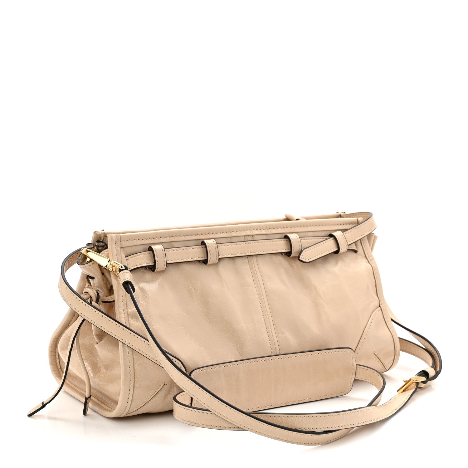 Prada Beige Nappa Leather Shoulder Bag