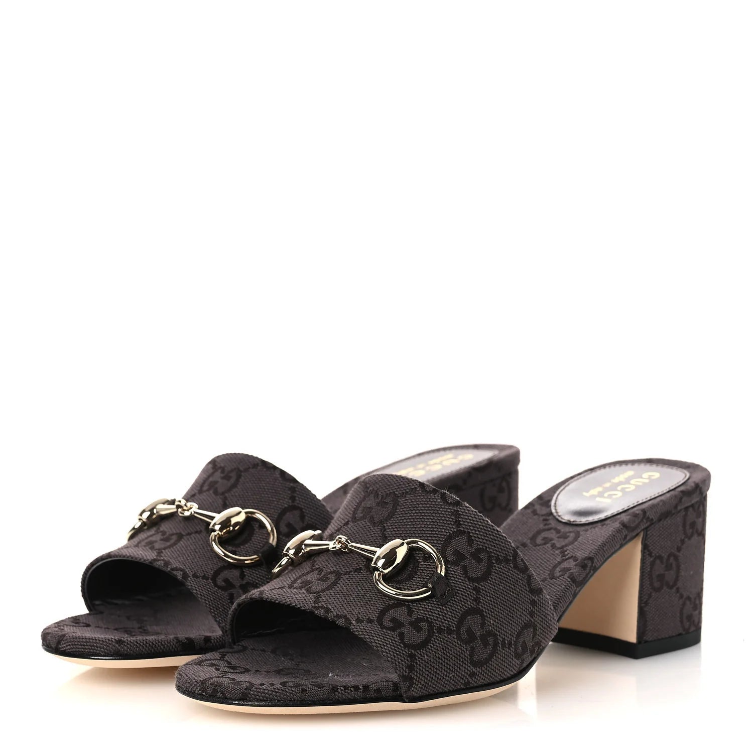 Gucci Grey GG Horsebit Mules