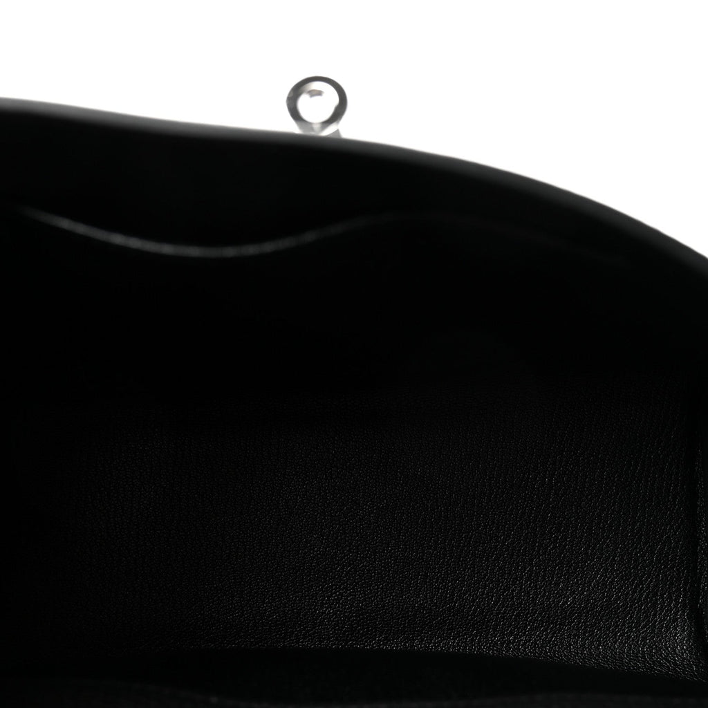 Hermes Black Grained Leather Kelly Danse