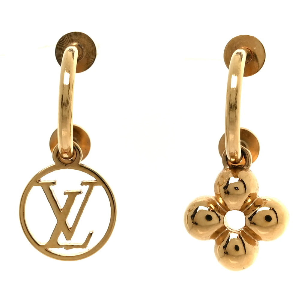 Louis Vuitton Gold Monogram Earrings