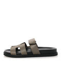 Hermes Etoupe Grained Chypre Sandals
