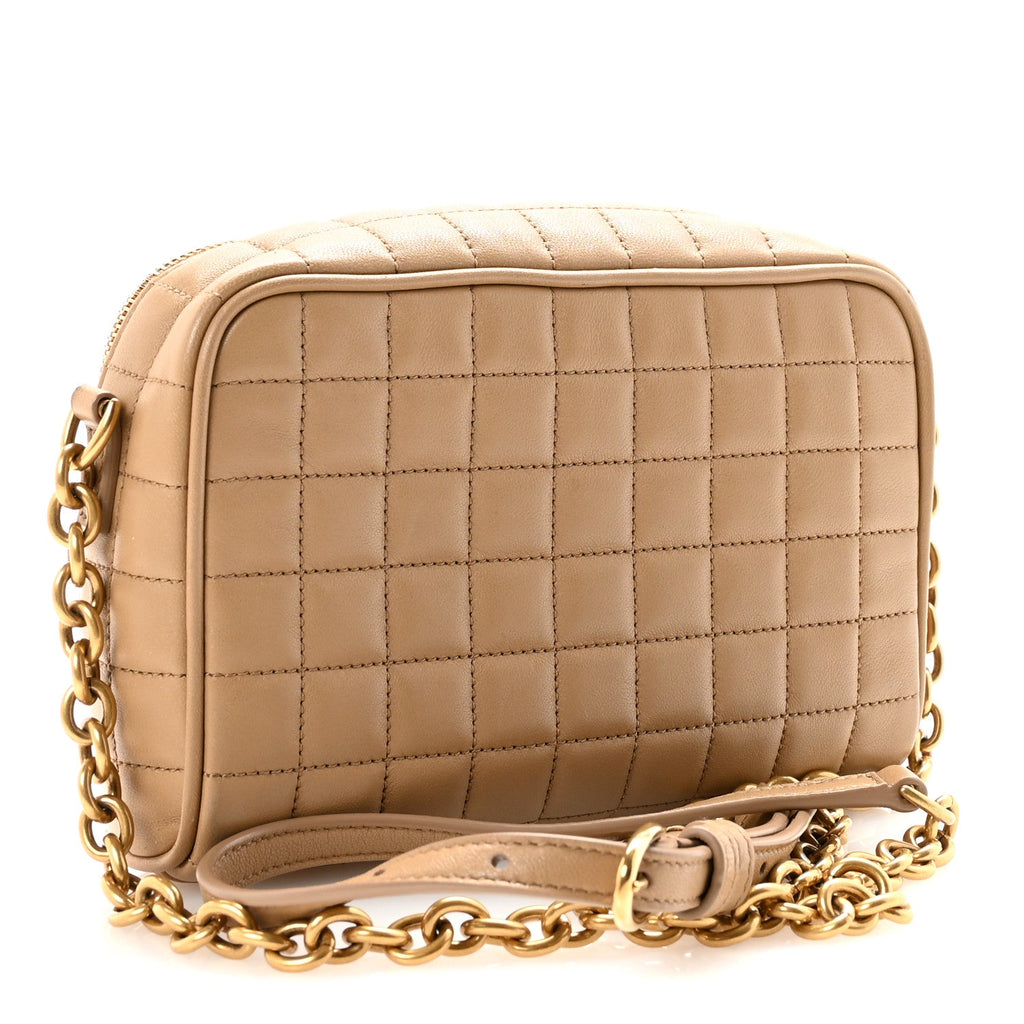 Saint Laurent Beige Quilted Crossbody