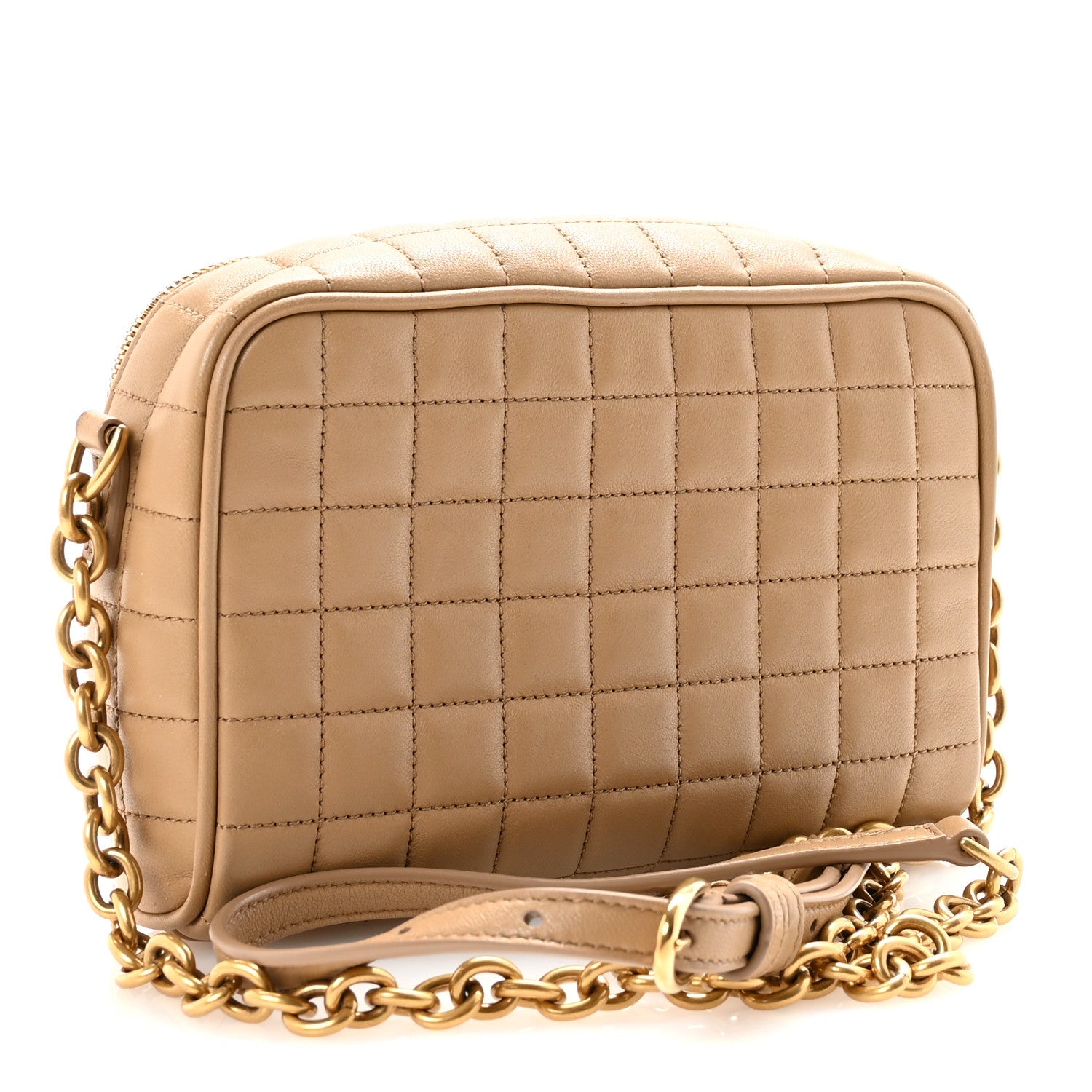 Saint Laurent Beige Quilted Crossbody
