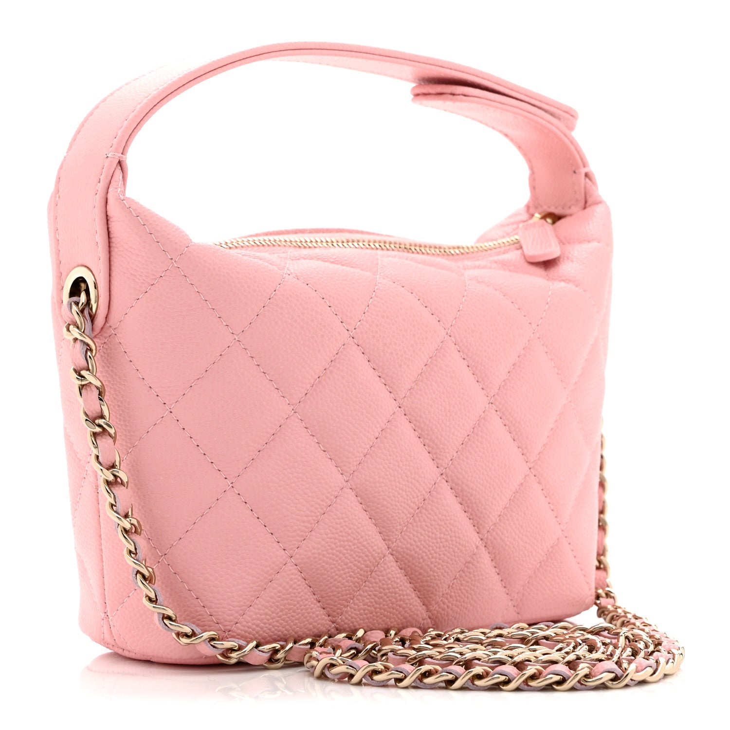 Chanel Pink Quilted Caviar Hobo