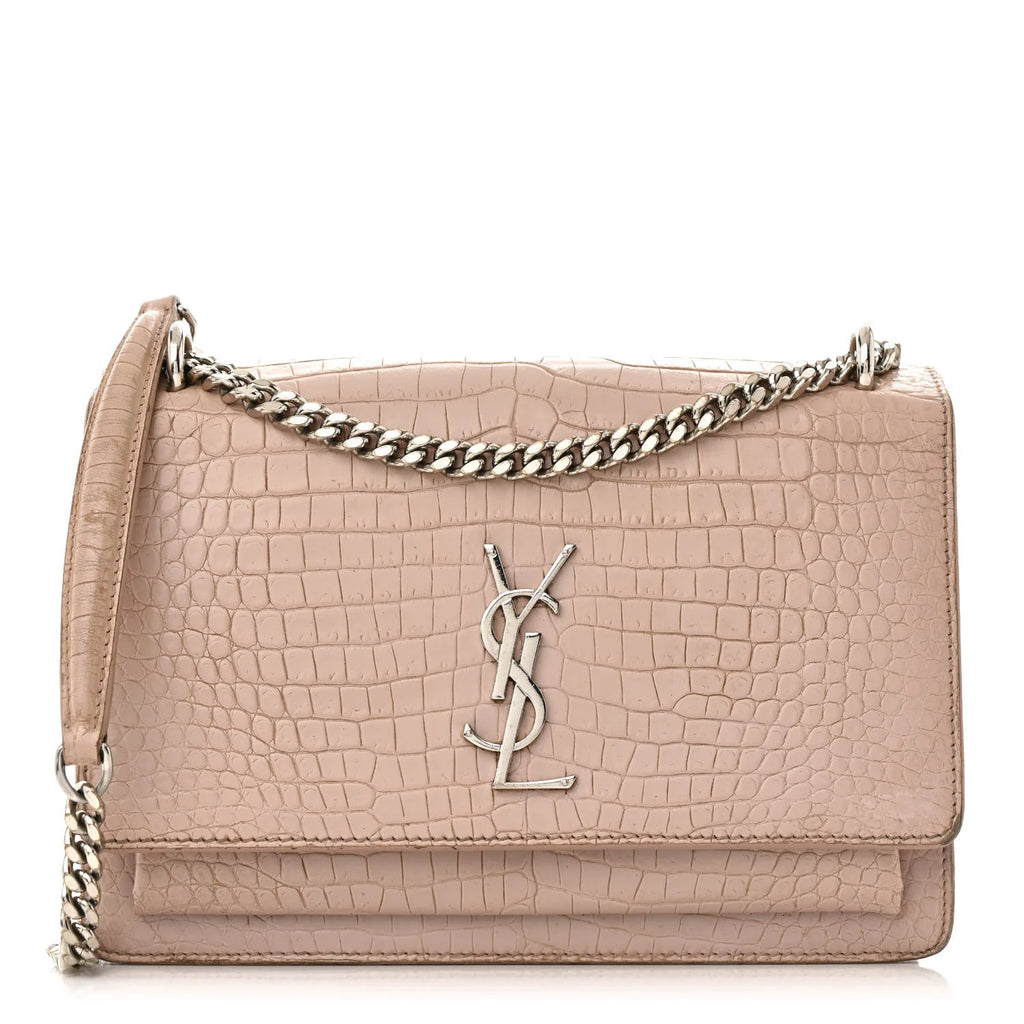 Saint Laurent Beige Croc Bag