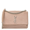 Saint Laurent Beige Croc Bag