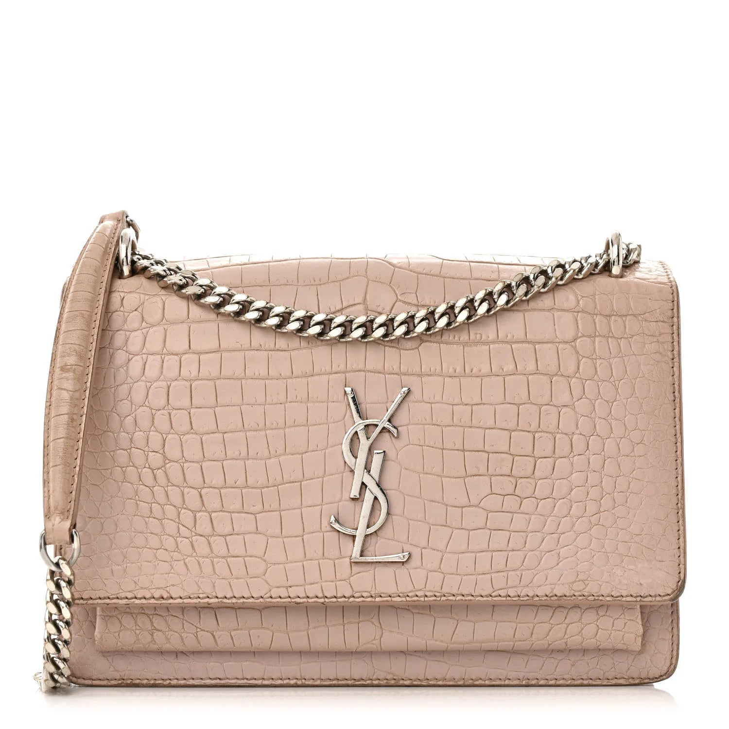 Saint Laurent Beige Croc Bag