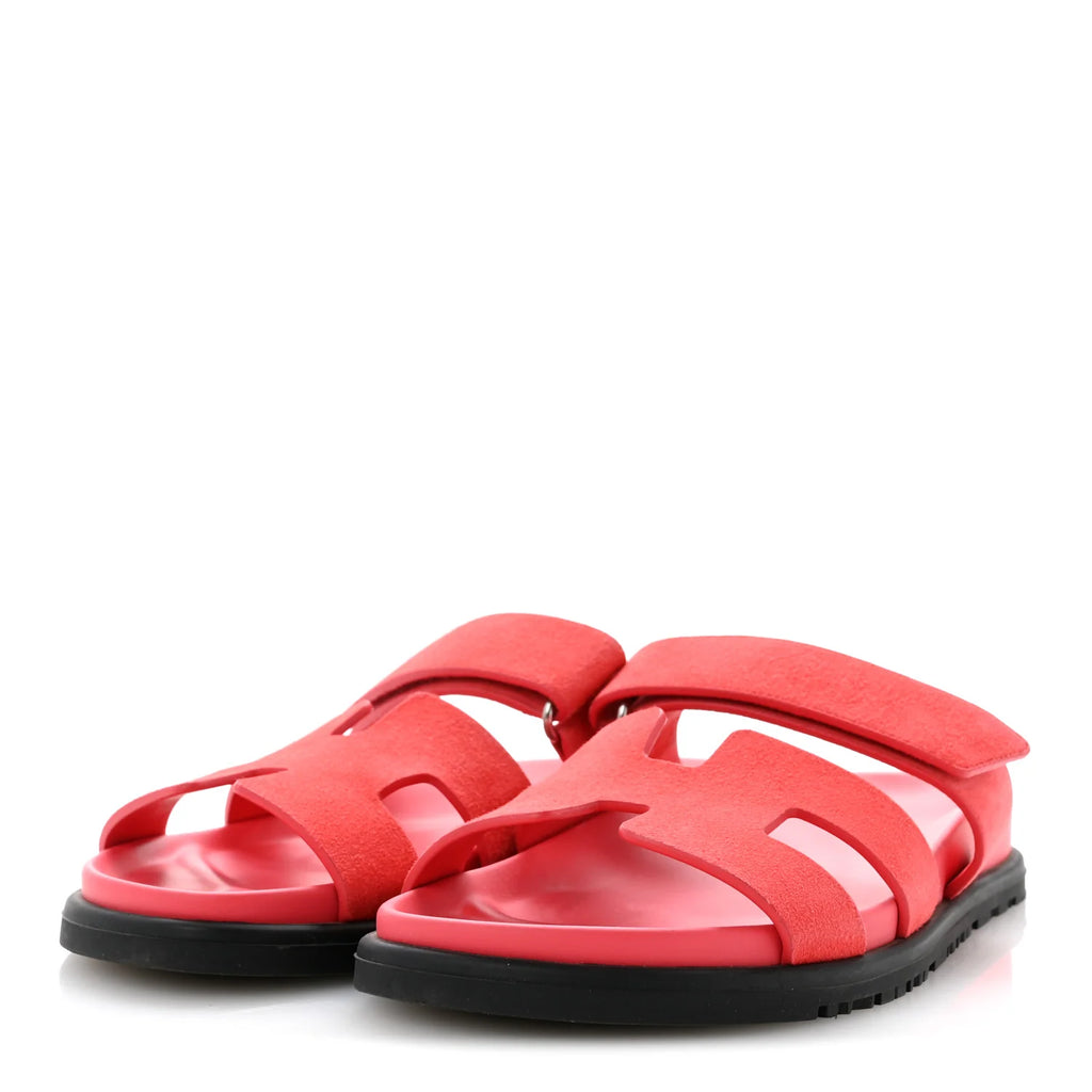 Hermes Coral Suede Chypre Sandals