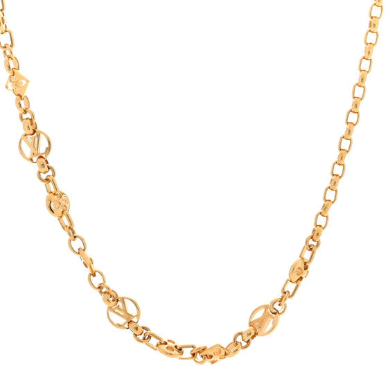 Louis Vuitton Gold Monogram Charm Necklace