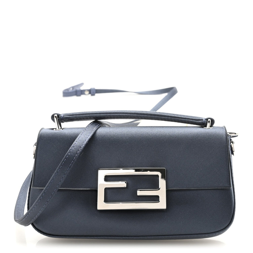Fendi Navy Blue Leather Baguette