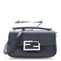 Fendi Navy Blue Leather Baguette
