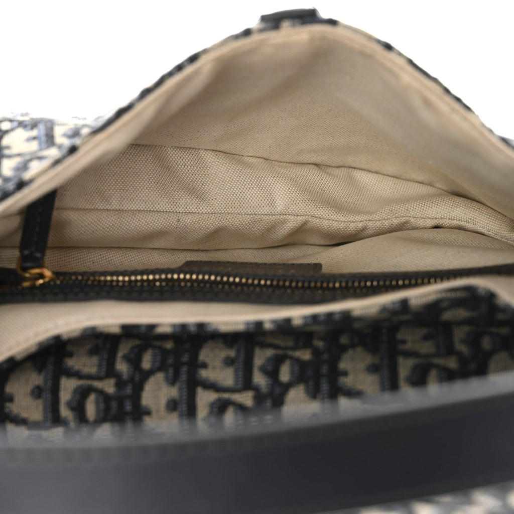 Dior Blue Oblique Canvas Saddle Bag