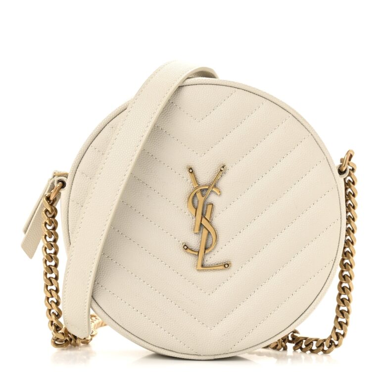 Saint Laurent White Round Bag
