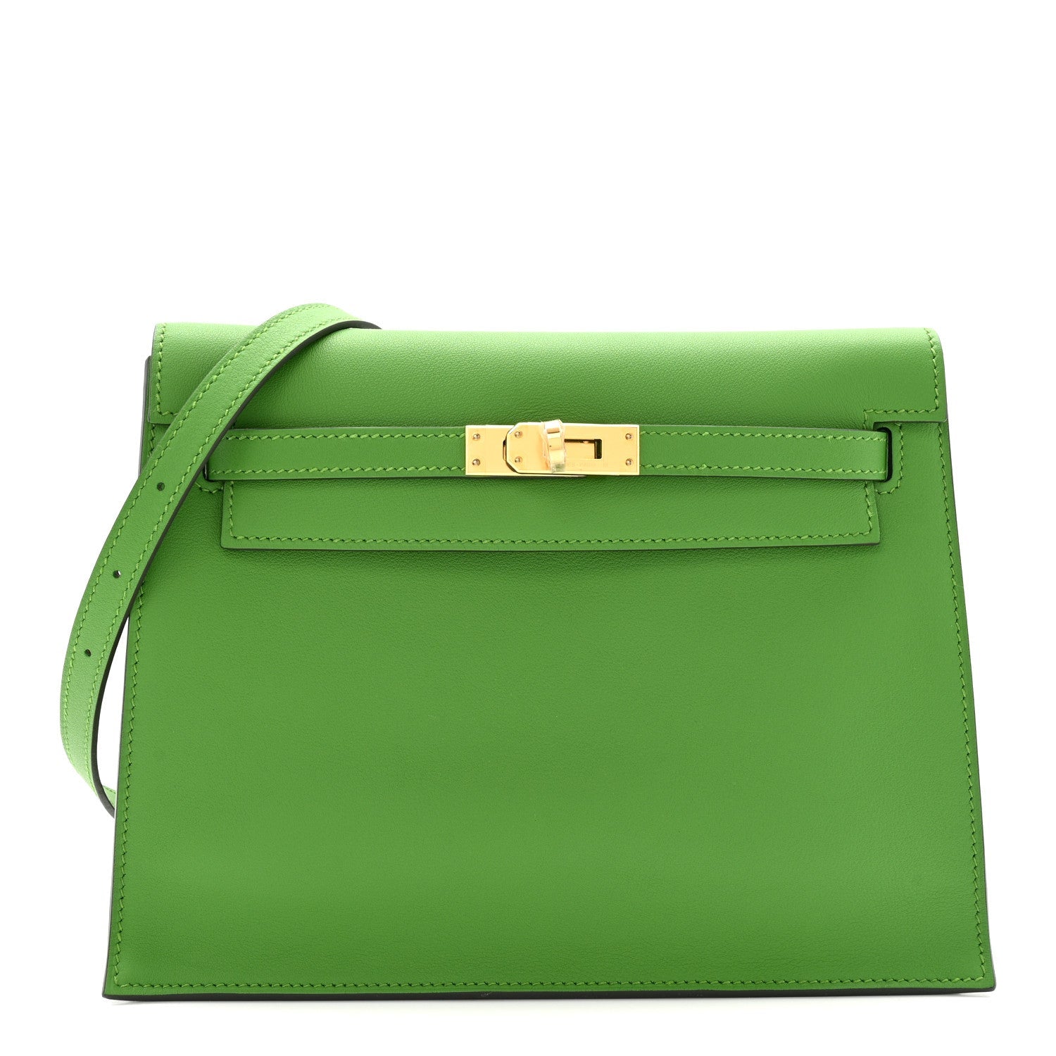Hermes Green Leather Kelly Danse