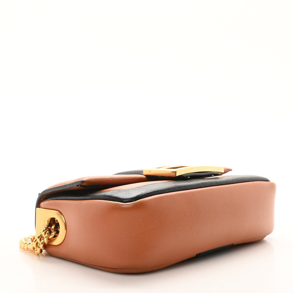 Fendi Brown Black Leather Baguette