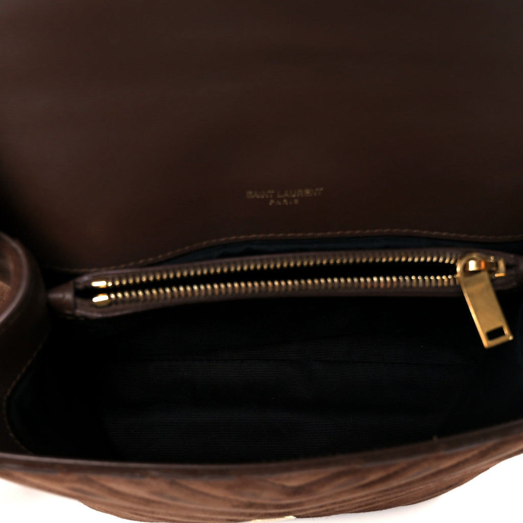 Saint Laurent Brown Suede Bag