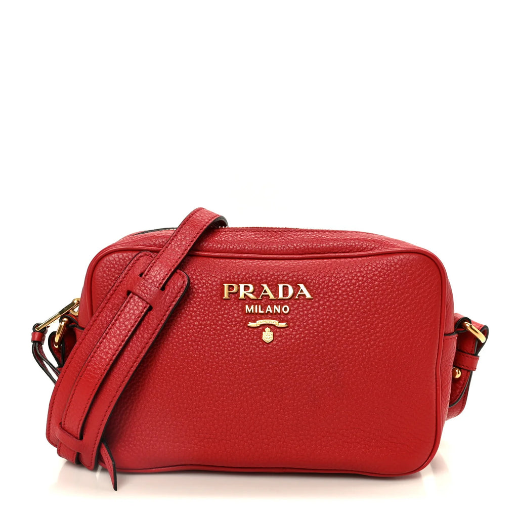 Prada Red Grained Leather Crossbody