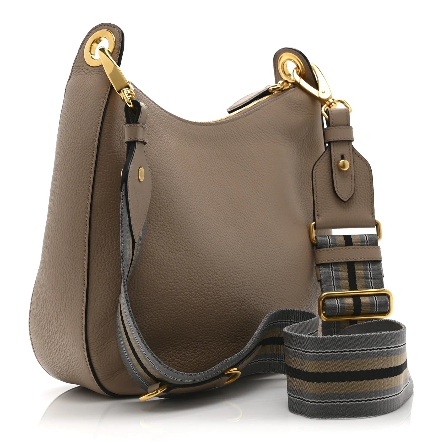Prada Beige Grained Leather Hobo