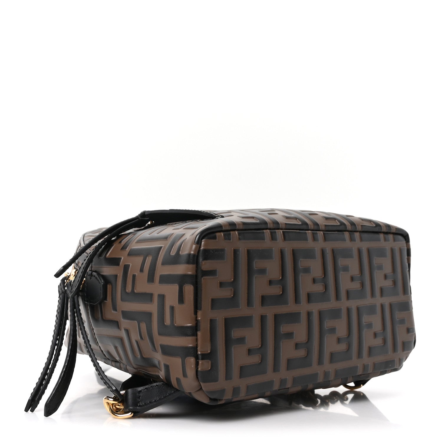 Fendi Brown Embossed Leather Backpack