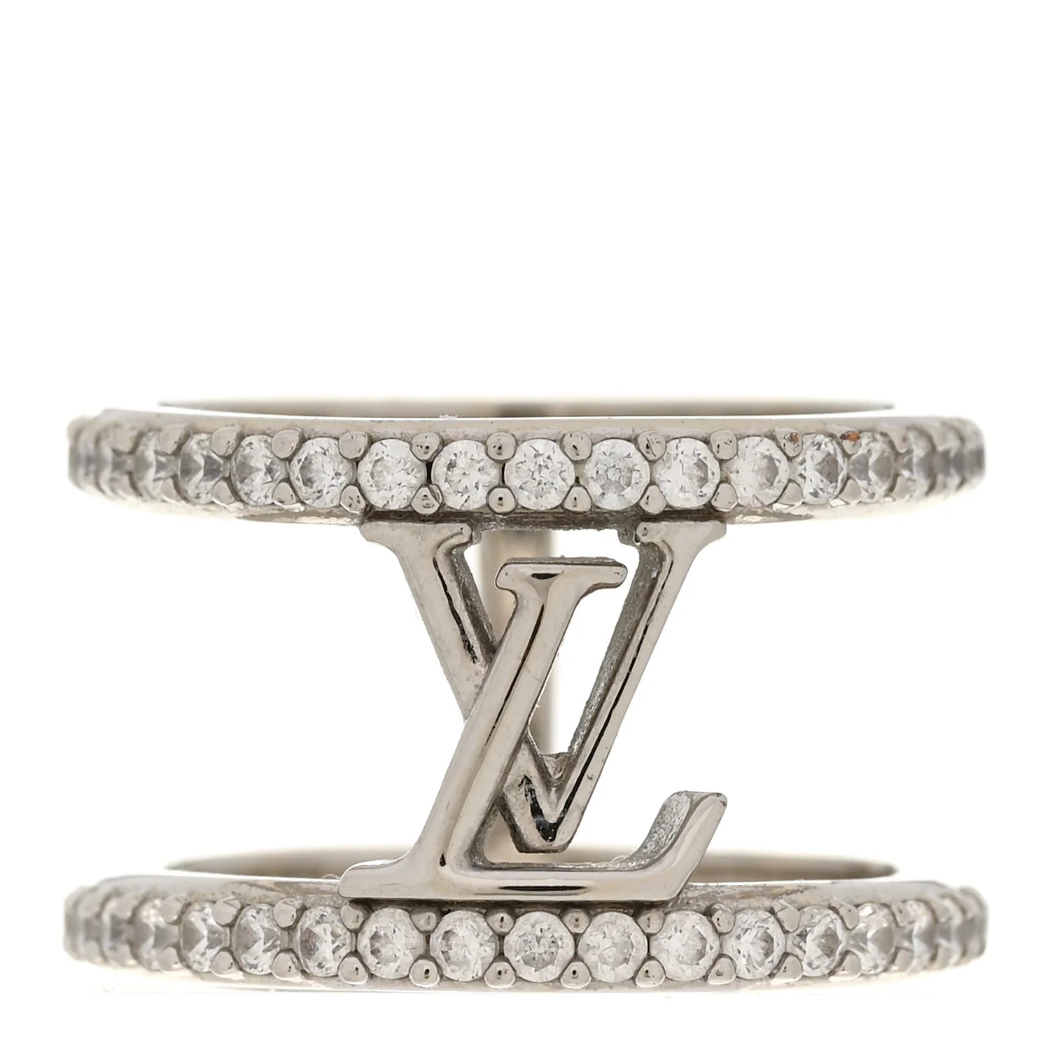 Louis Vuitton Silver Crystal Ring