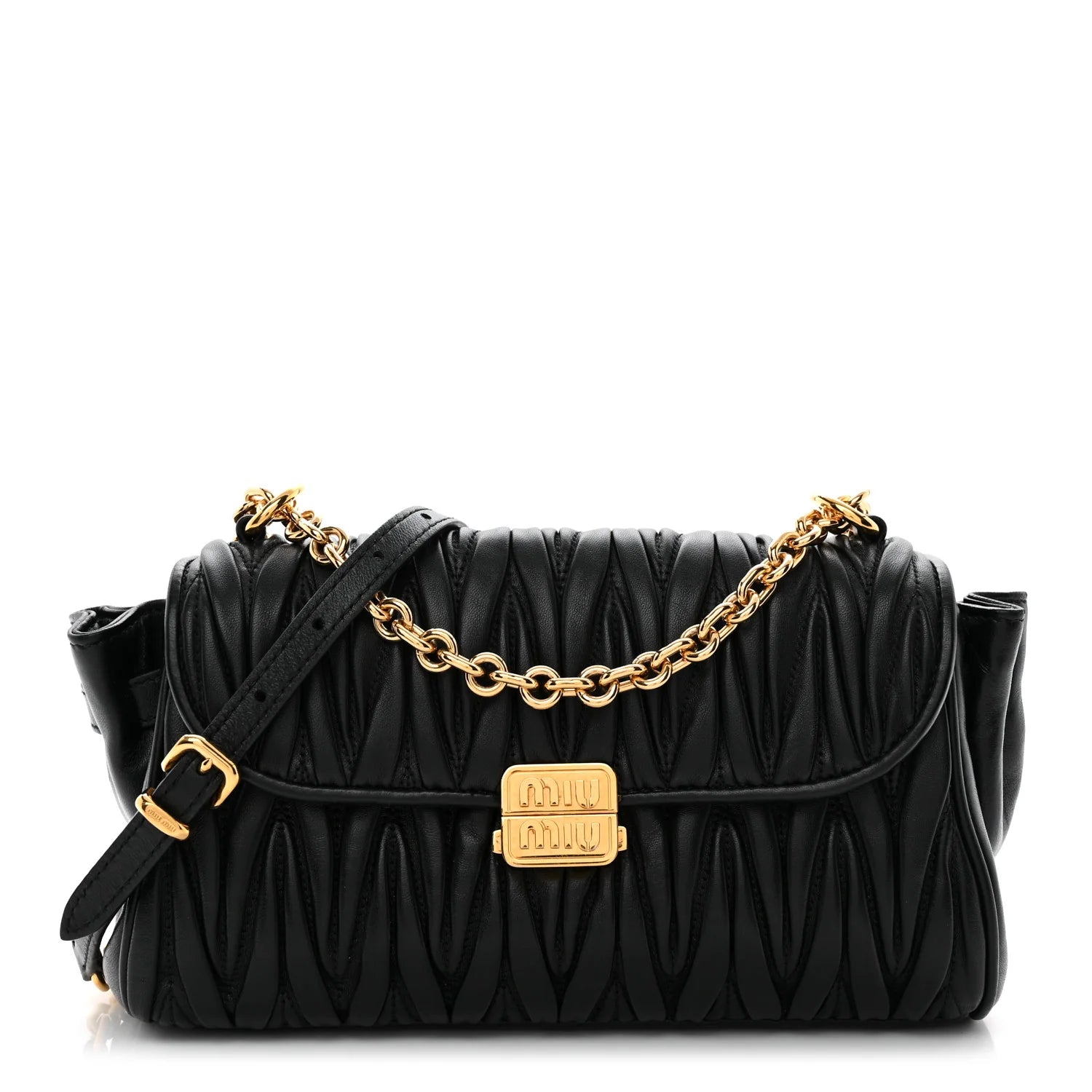 Miu Miu Black Matelassé Shoulder Bag