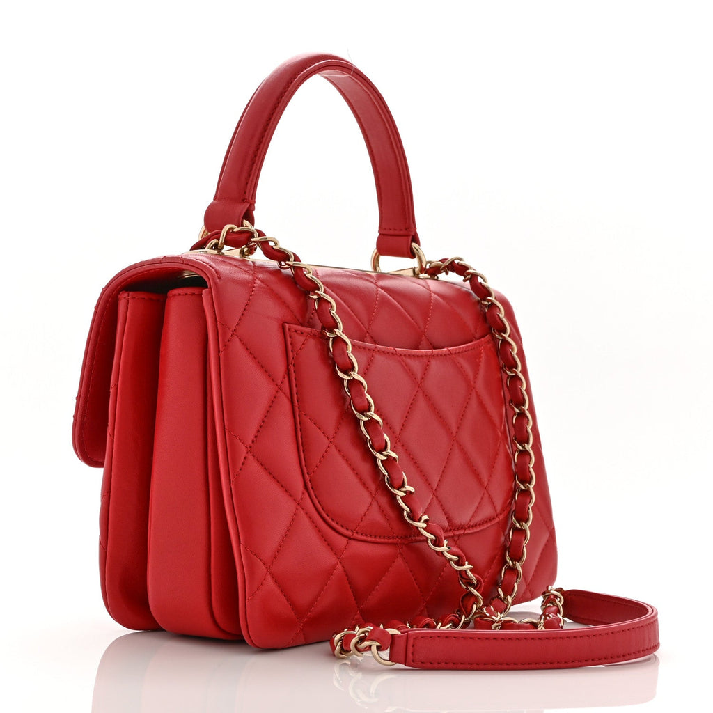 Chanel Red Quilted Leather Bag