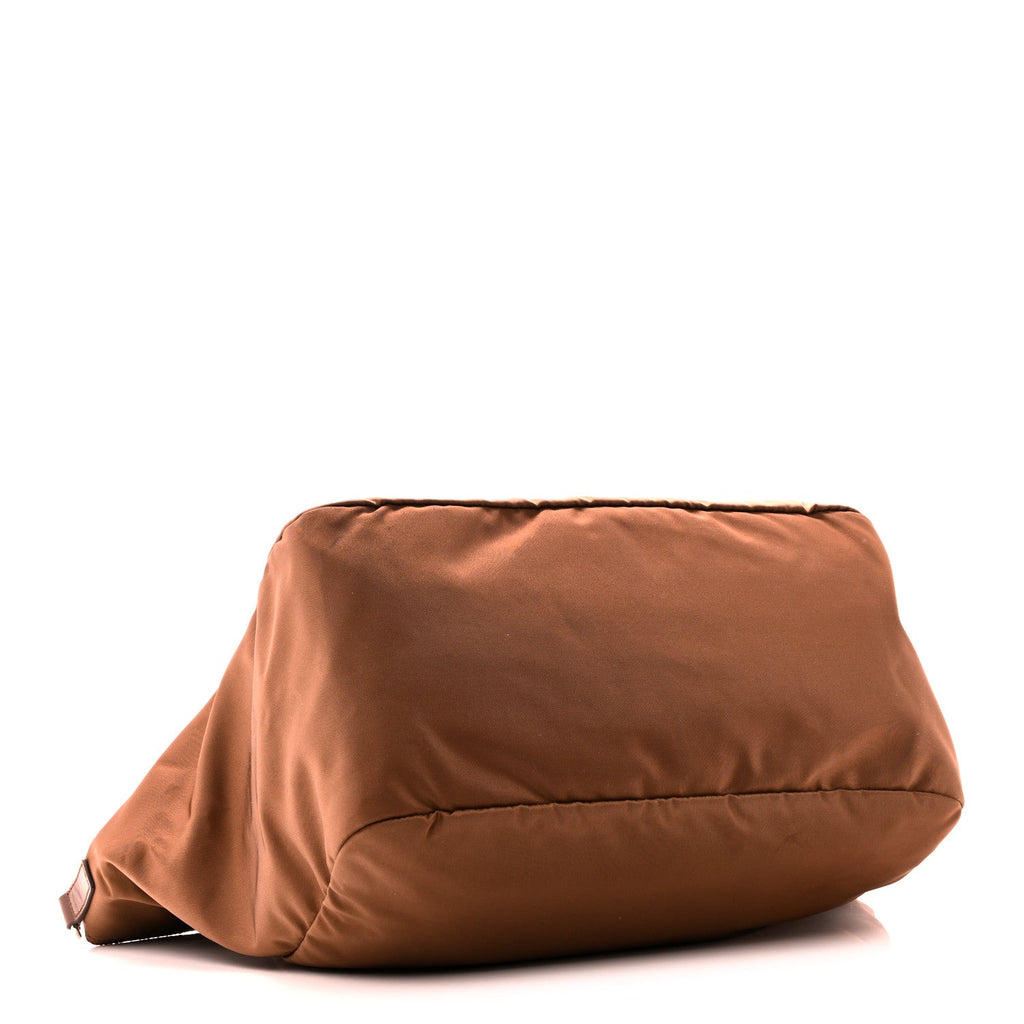 Prada Brown Nylon Zip Tote
