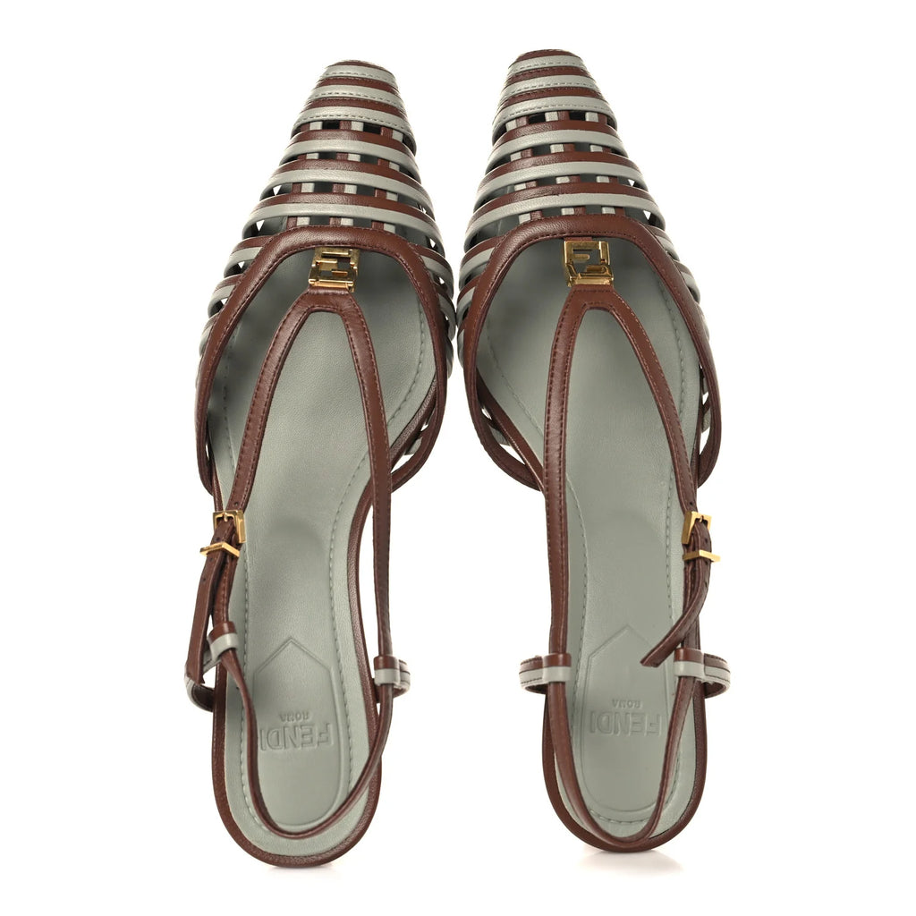 Prada Bicolor Interwoven Kitten Heels
