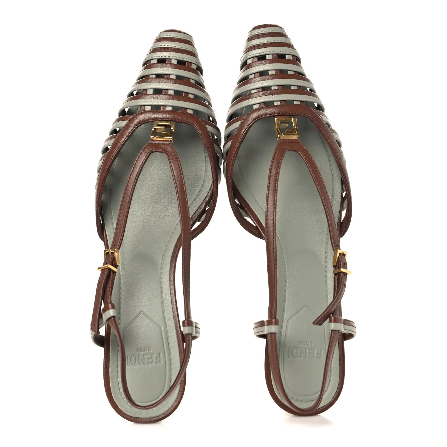 Prada Bicolor Interwoven Kitten Heels