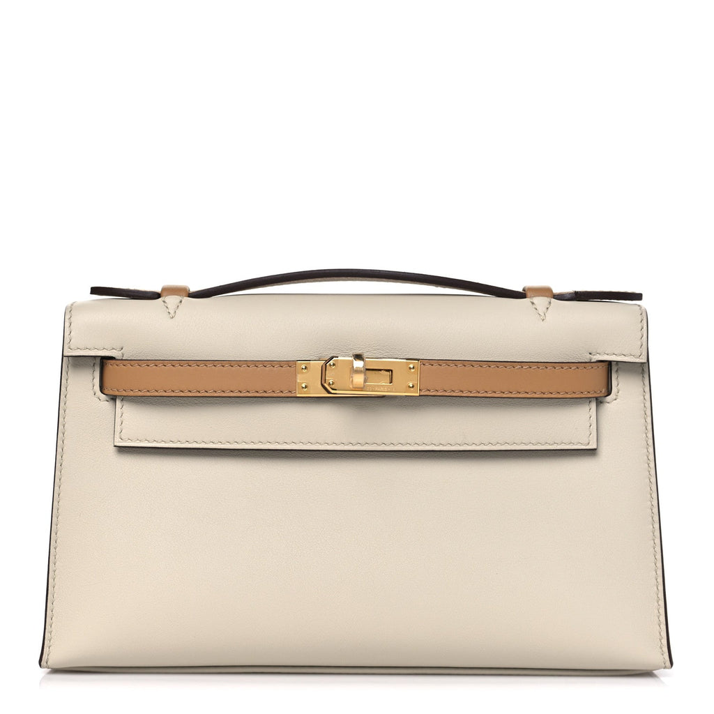 Hermes Kelly Pochette Bicolor Handbag