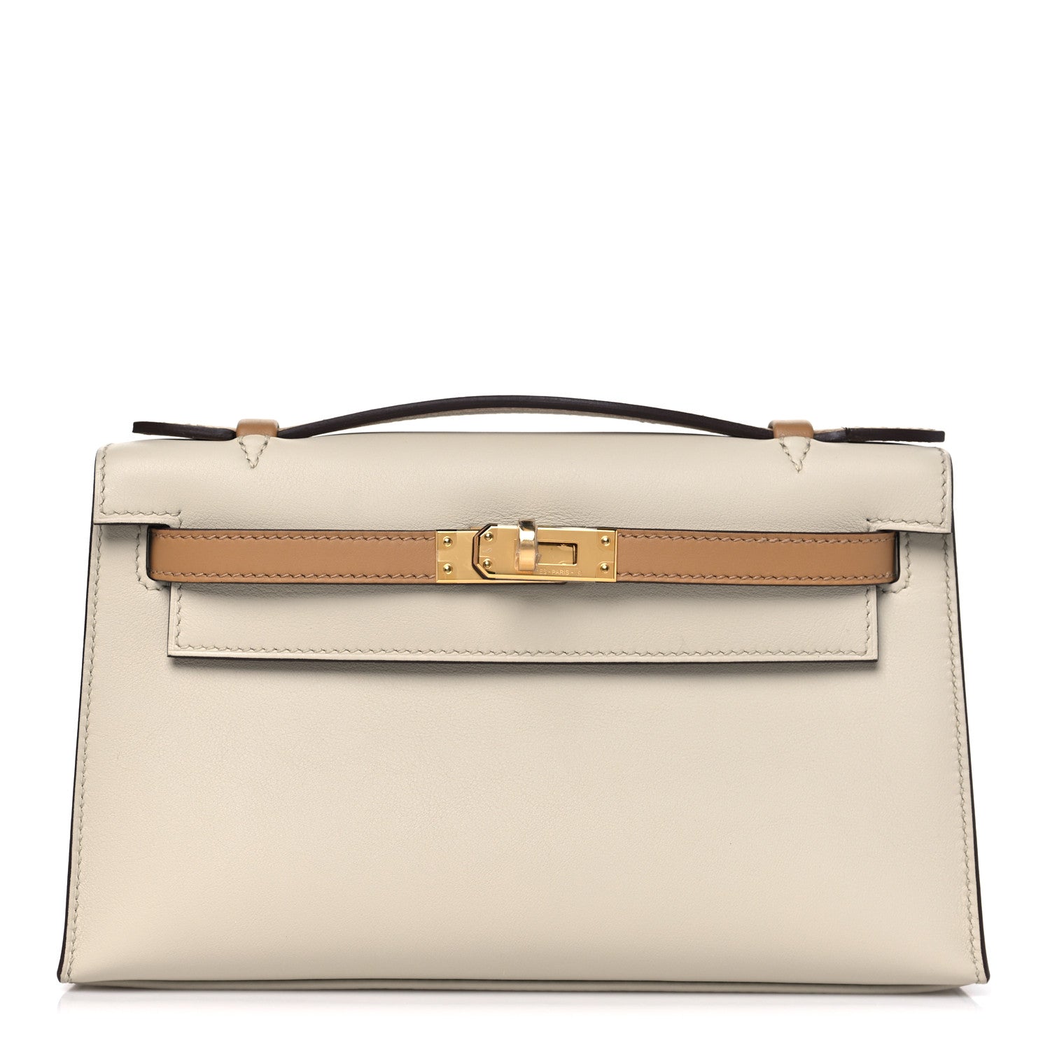 Hermes Kelly Pochette Bicolor Handbag