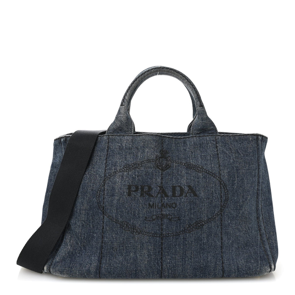 Prada Blue Denim Canapa Tote