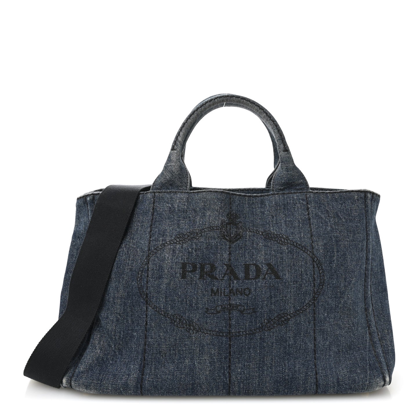 Prada Blue Denim Canapa Tote