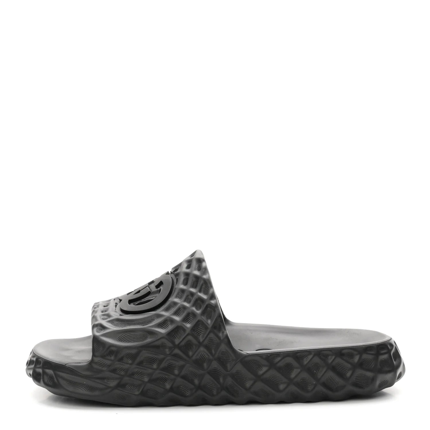Gucci Black Interlocking G Slides