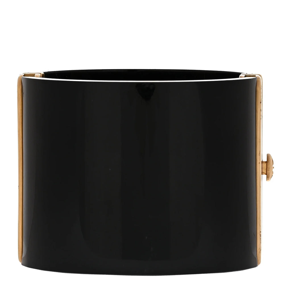 Chanel Black Resin Logo Cuff