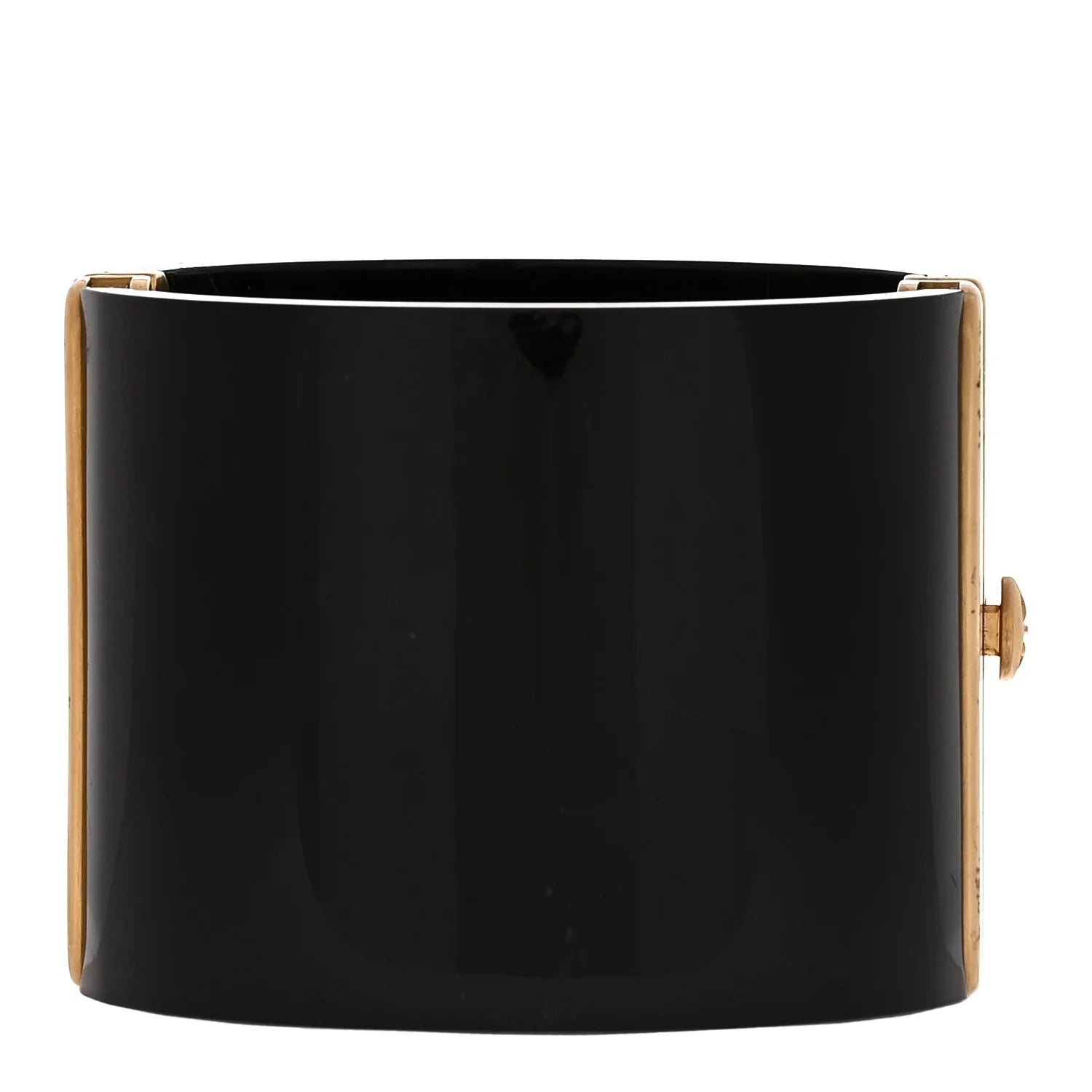 Chanel Black Resin Logo Cuff