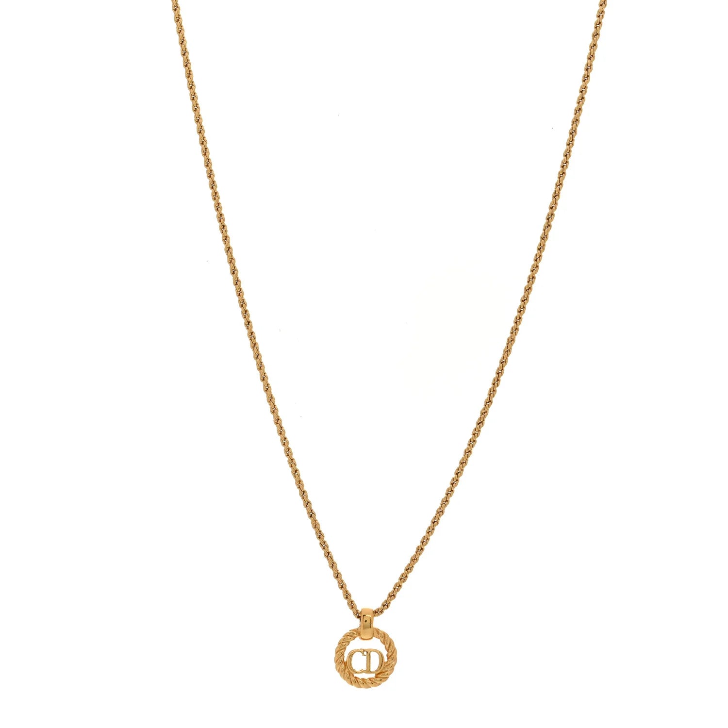 Dior Gold-Tone CD Logo Necklace