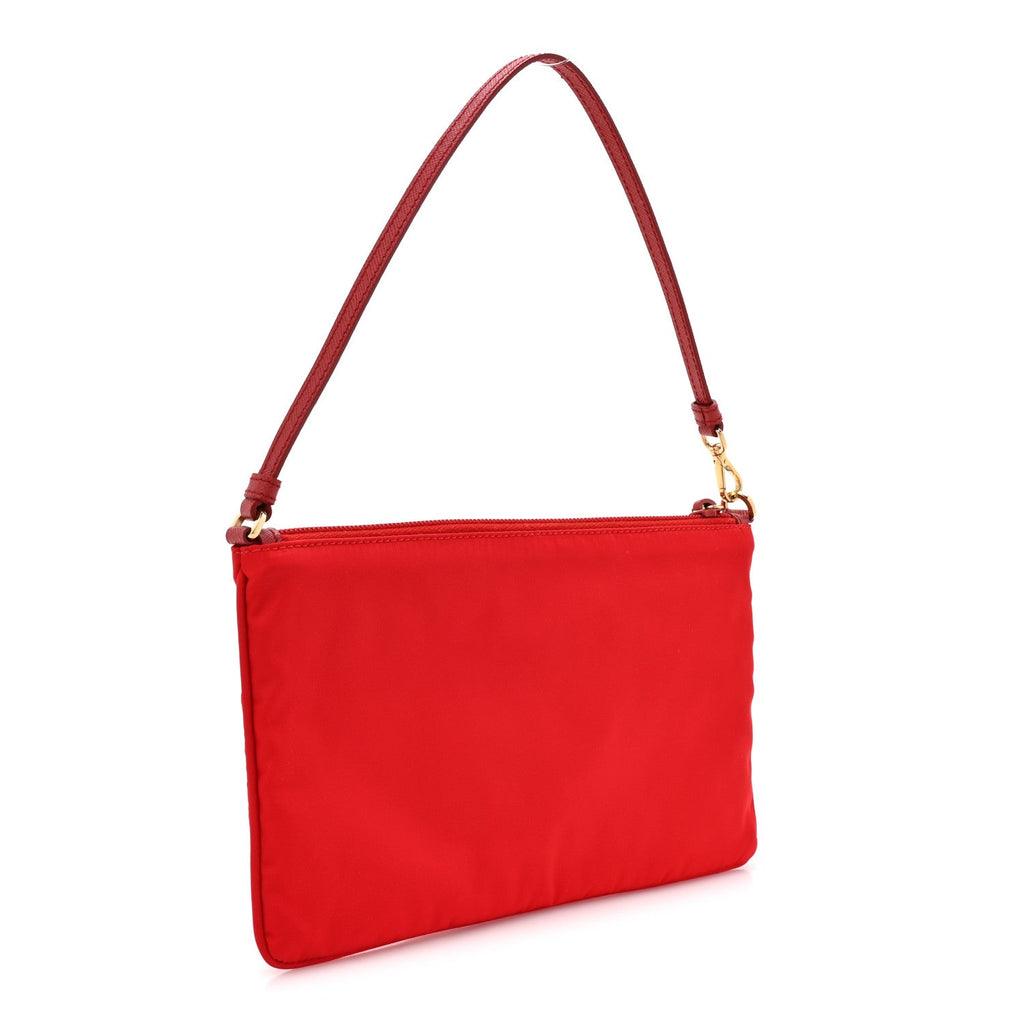 Prada Red Nylon Pouch Bag