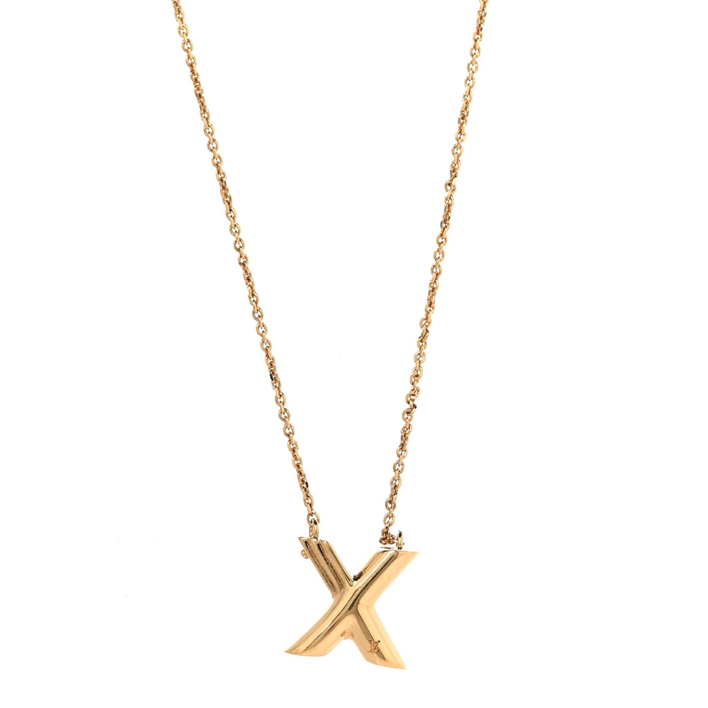 Louis Vuitton Gold "X" Necklace