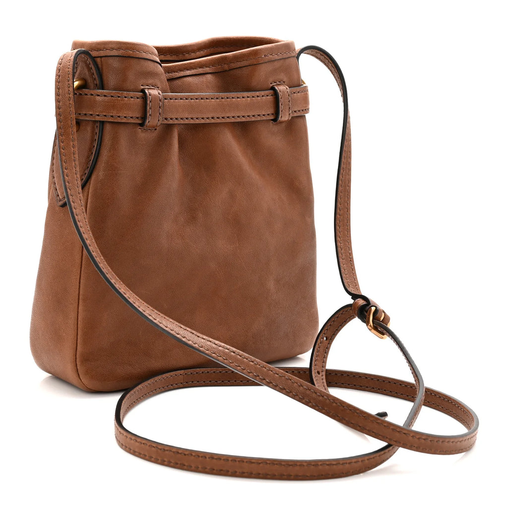 Miu Miu Brown Leather Bucket Bag