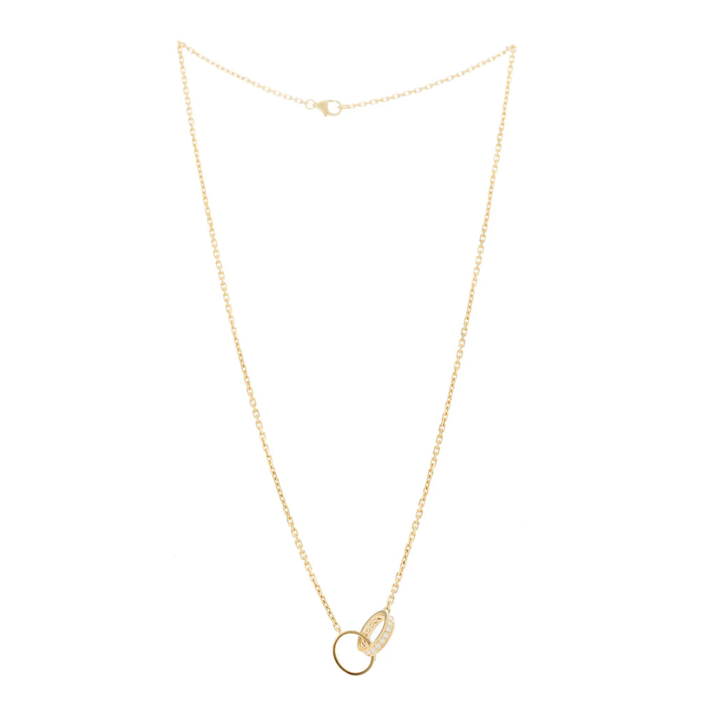 Cartier Gold Diamond Interlocking Necklace