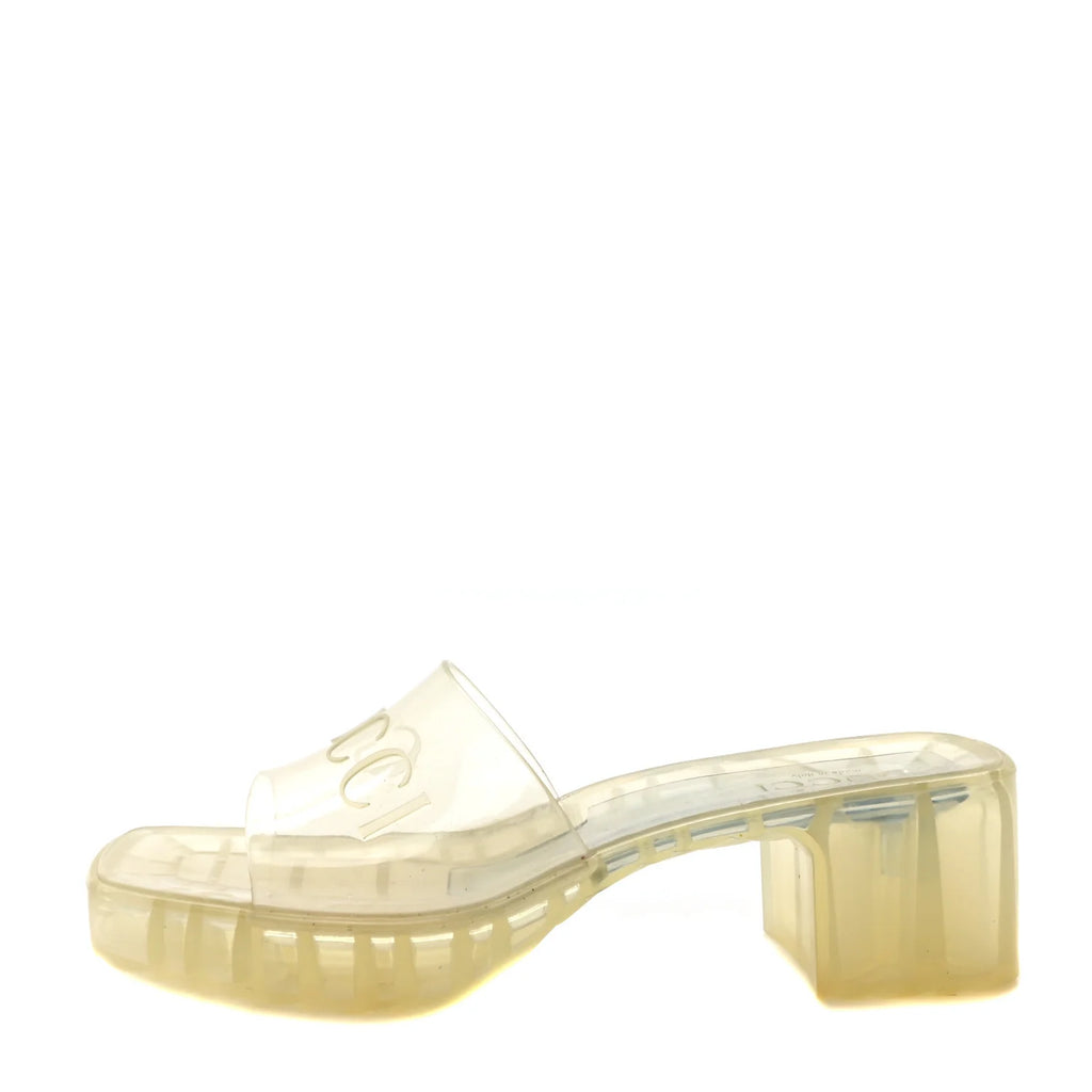 Gucci Logo Rubber Platform Slides